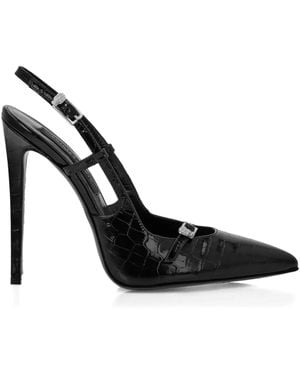 Philipp Plein Pumps Con Effetto Coccodrillo 120Mm - Nero
