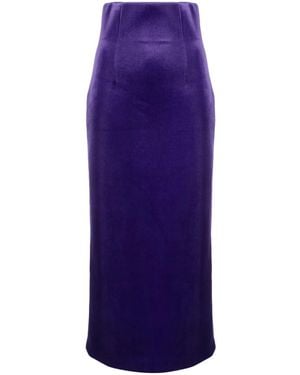 Philosophy Di Lorenzo Serafini Velvet Midi Pencil Skirt - Purple