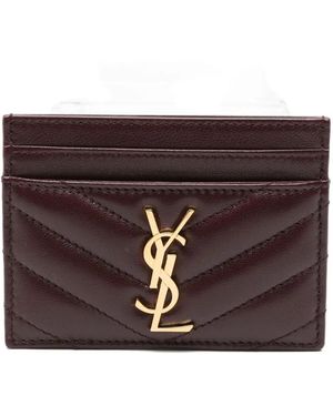 Saint Laurent Gewatteerde Pasjeshouder - Paars