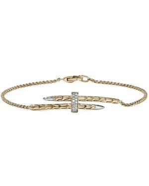 John Hardy 14K And Sterling Spear Station Diamond Bracelet - White