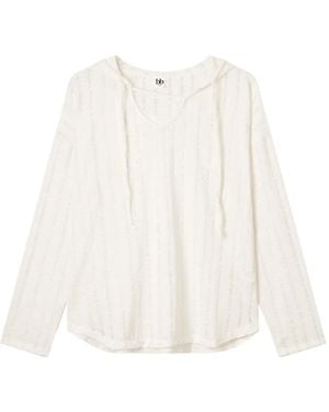 B+ AB Hooded Striped Top - White