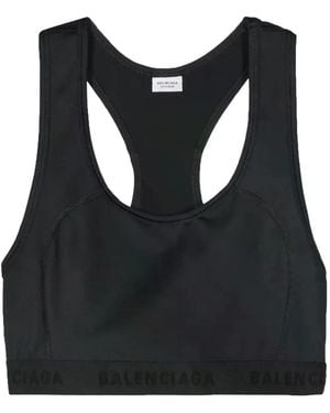 Balenciaga Logo-Band Racerback Top - Black