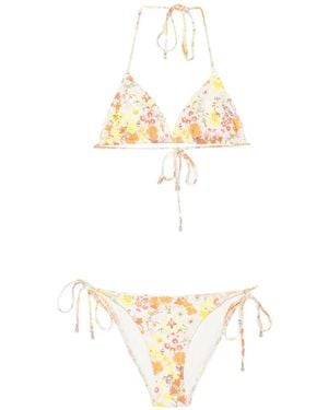 Zimmermann Solstice Floral-Print Bikini - White