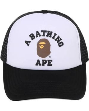 A Bathing Ape Casquette Trucker University À Empiècement En Résille - Black