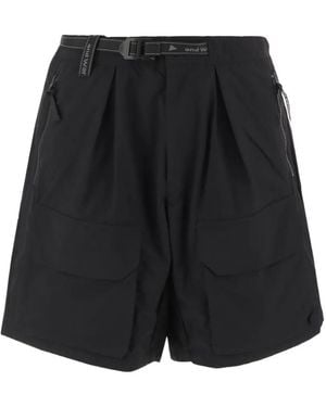 and wander Pleated Pocket Bermuda Shorts - Black