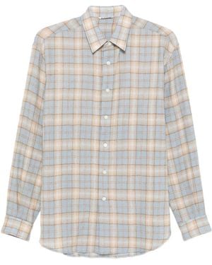 AURALEE Airy Checked Shirt - White