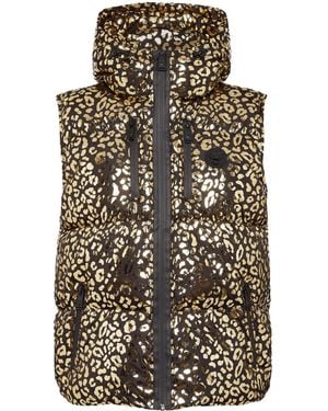 Philipp Plein Leopard-Print Puffer Gilet - Black