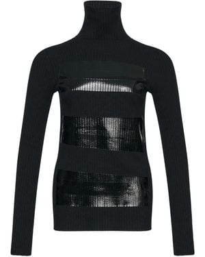 MM6 by Maison Martin Margiela Maglione A Coste Con Collo Alto - Nero