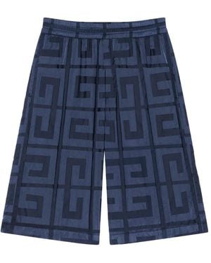 Givenchy 4G Monogram Elasticated Track Shorts - Blue