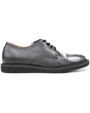 Undercover Graphic-Print Leather Derby Shoes - White