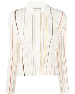 Sonia Rykiel Striped Cotton-Blend Cardigan - White