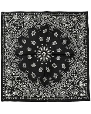 Chrome Hearts Paisley Floral Silk Scarf - Black