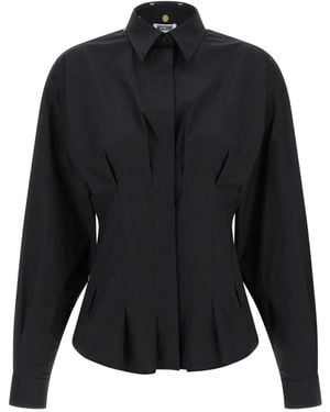 Moschino Polka-Dot Pleated Shirt - Black