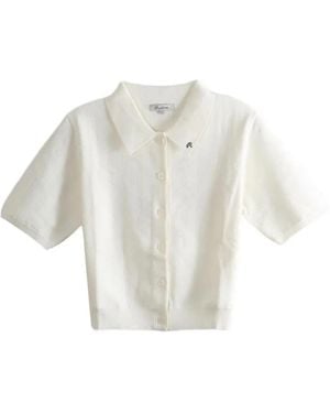 Malbon Golf Top Ren De Punto Calado - Blanco
