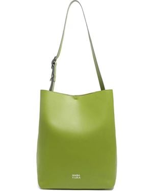 Bimba Y Lola Carlino レザーショルダーバッグ L - グリーン