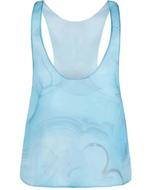 Giorgio Armani Floral-Print Tank Top - Blue