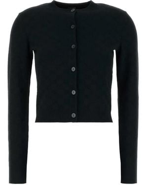Gucci Gg Supreme Knit Cardigan - Black