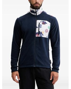 Helly Hansen Floral-Print Zip-Up Sweatshirt - Blue