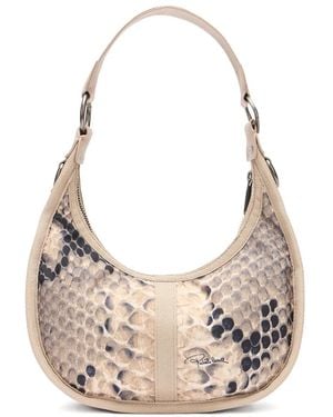 Roberto Cavalli Bologna Snake-Embossed Tote Bag - Natural