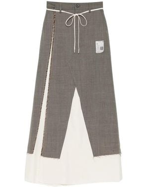 Maison Mihara Yasuhiro Falda Deshilachada A Capas - Gris