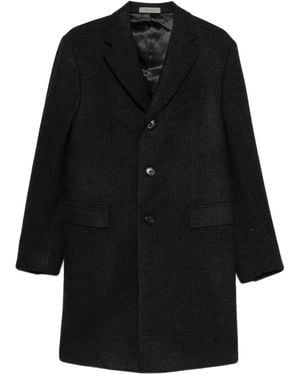 Corneliani Karierter Mantel mit Knöpfen - Schwarz