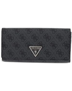 Guess Logo-Print Plaque Wallet - Gray
