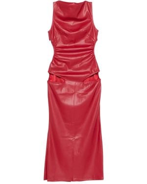 COWBOYS OF HABIT Marnie Cut-Out Midi Dress - Red