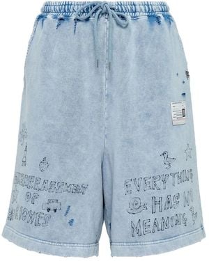 Maison Mihara Yasuhiro Distressed Drawstring Shorts - Blue
