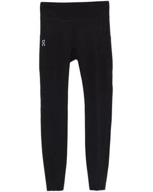 On Shoes Logo-Print Performance Tights - Black