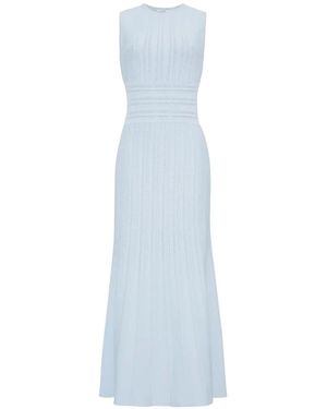 Adam Lippes Sloan Pointelle-Knit Maxi Dress - Blue