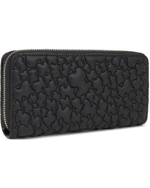 Tous Portafoglio Con Logo Goffrato E Zip A Giro - Nero