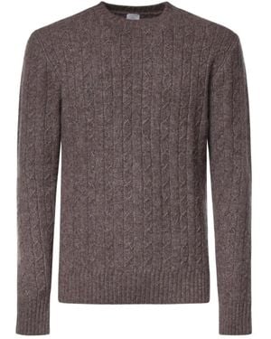 Eleventy Cable-Knit Jumper - Brown