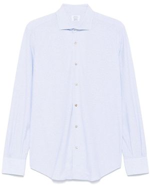 Mazzarelli Geometric-Print Shirt - White