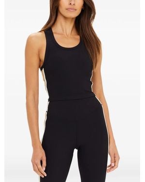 The Upside Arcadia Sophie Striped Racerback Crop Top - Black