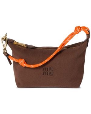 Miu Miu Borsa Mini Con Zip - Marrone