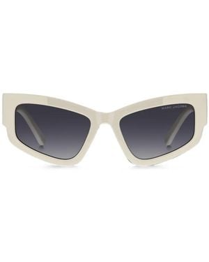Marc Jacobs Logo-Arm Geometric-Frame Sunglasses - Grey