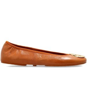 Tory Burch レザーフラットシューズ - ブラウン
