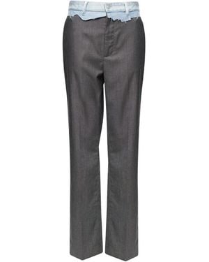 MM6 by Maison Margiela Denim Panel Trousers - Grey