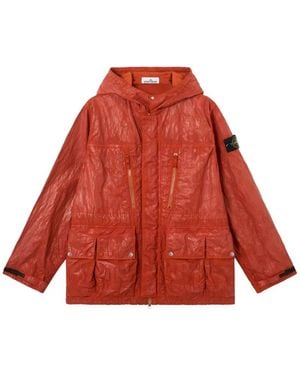 Stone Island Q100027 Slick Nylon Tela-Tc Jacket - Red