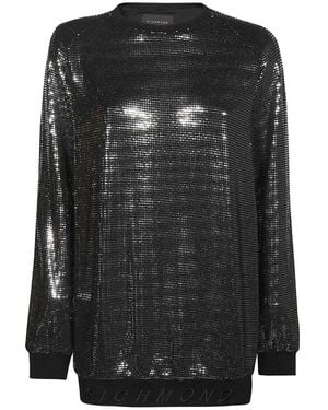 John Richmond Rhinestone-Embellished Mini Dress - Black