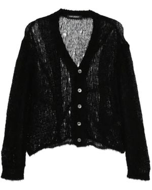 Our Legacy Academy Laddered-Knit Cardigan - Black