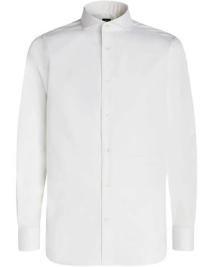 BOGGI Regular Fit Pinpoint Cotton Shirt - White