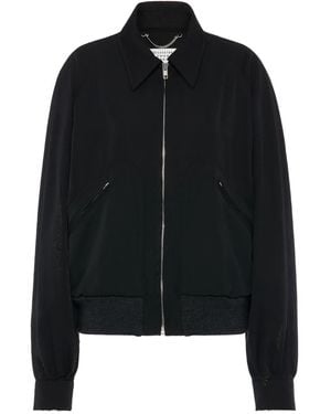 Maison Margiela Virgin Wool Bomber Jacket - Black