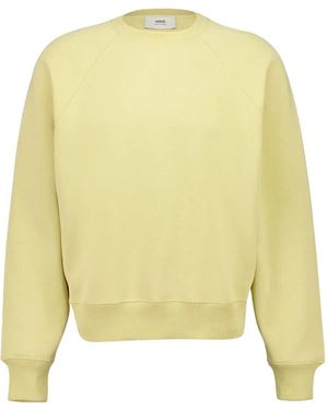 Ami Paris Ami De Coeur Heart-Embossed Sweatshirt - Yellow