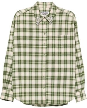 Essentiel Antwerp Chemise À Carreaux - Vert
