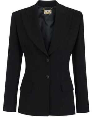 Elisabetta Franchi Lightweight Crêpe Jacket With Laces - Black