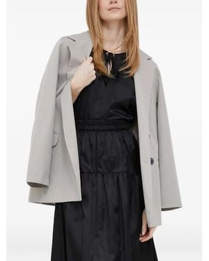 DKNY Tie-neck Flutter-sleeve Blouse - グレー