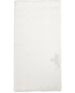 Tagliatore Jacquard Fringed Scarf - White
