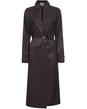 Fendi Jacquard-Kleid mit FF-Gürtel - Schwarz