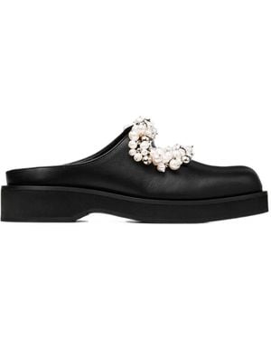 Jimmy Choo Ingrid Faux-Pearl Embellished Mules - Black